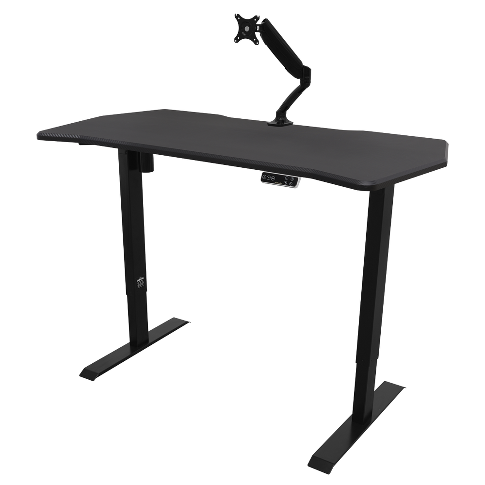 Dellonda DH43 Carbon Fibre Effect Electric Height Adjustable Standing Desk with Memory, Quiet, 1400 x - additional view 5