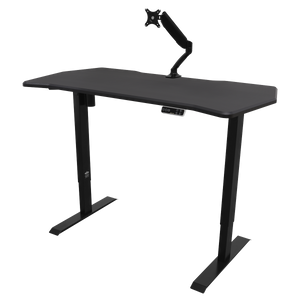 Dellonda DH43 Carbon Fibre Effect Electric Height Adjustable Standing Desk with Memory, Quiet, 1400 x - additional view 5