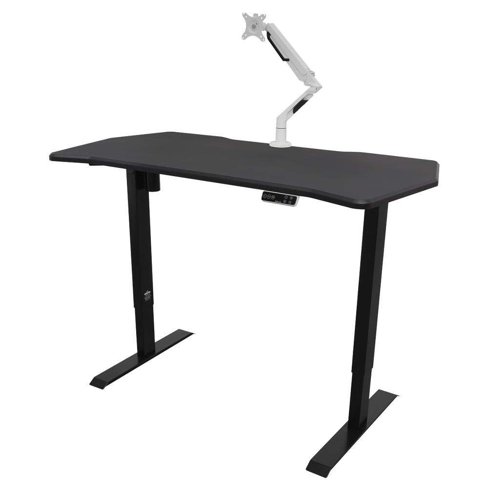 Dellonda DH43 Carbon Fibre Effect Electric Height Adjustable Standing Desk with Memory, Quiet, 1400 x - additional view 7