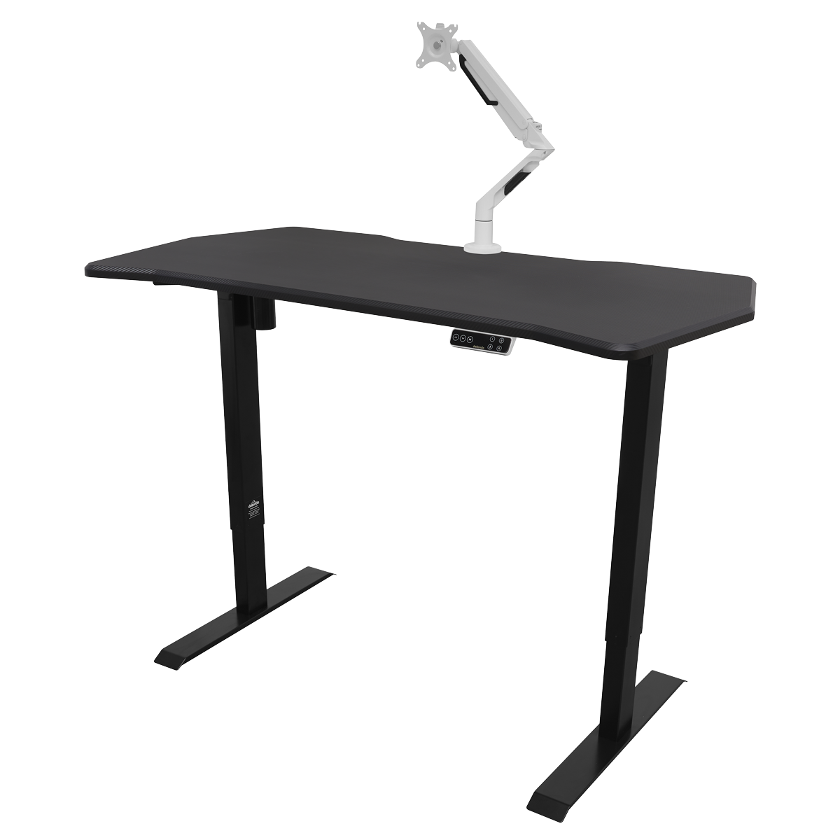 Dellonda DH43 Carbon Fibre Effect Electric Height Adjustable Standing Desk with Memory, Quiet, 1400 x - additional view 7