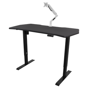 Dellonda DH43 Carbon Fibre Effect Electric Height Adjustable Standing Desk with Memory, Quiet, 1400 x - additional view 7