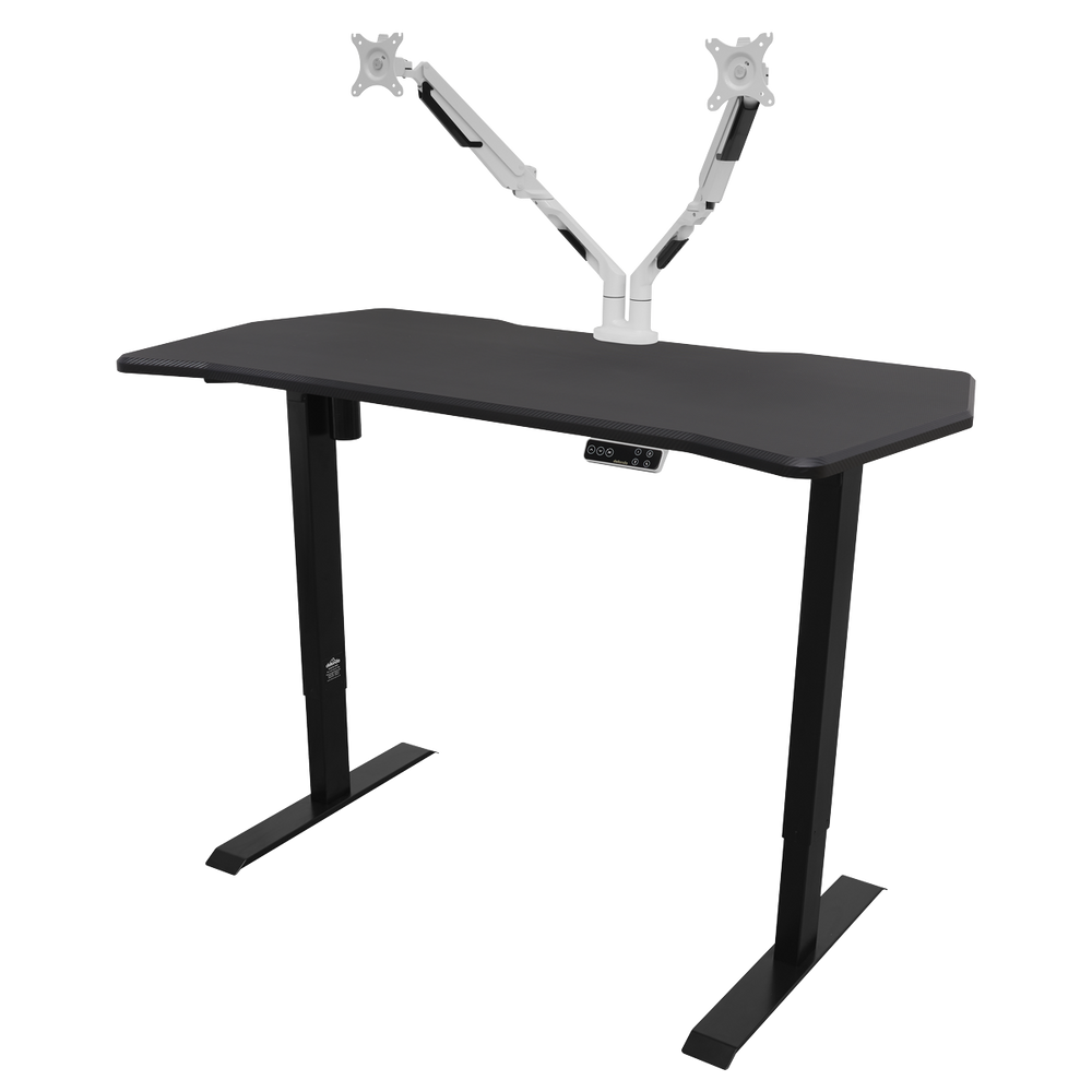 Dellonda DH43 Carbon Fibre Effect Electric Height Adjustable Standing Desk with Memory, Quiet, 1400 x - additional view 8