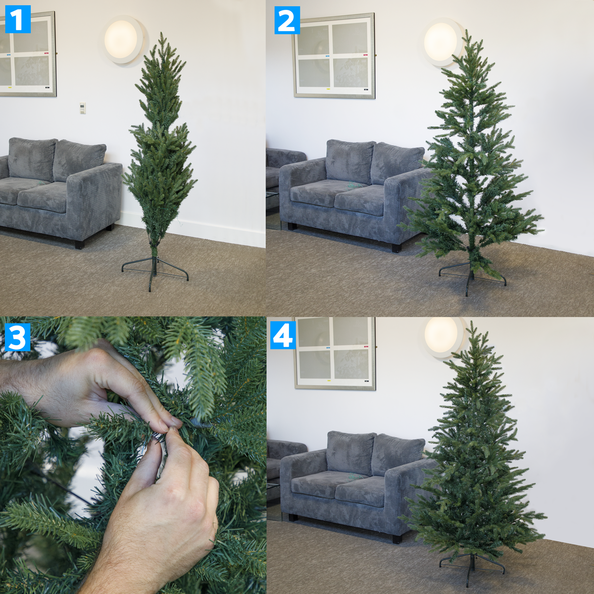 Dellonda DH45 Artificial Hinged Christmas Tree 6ft(180cm) - additional view 4