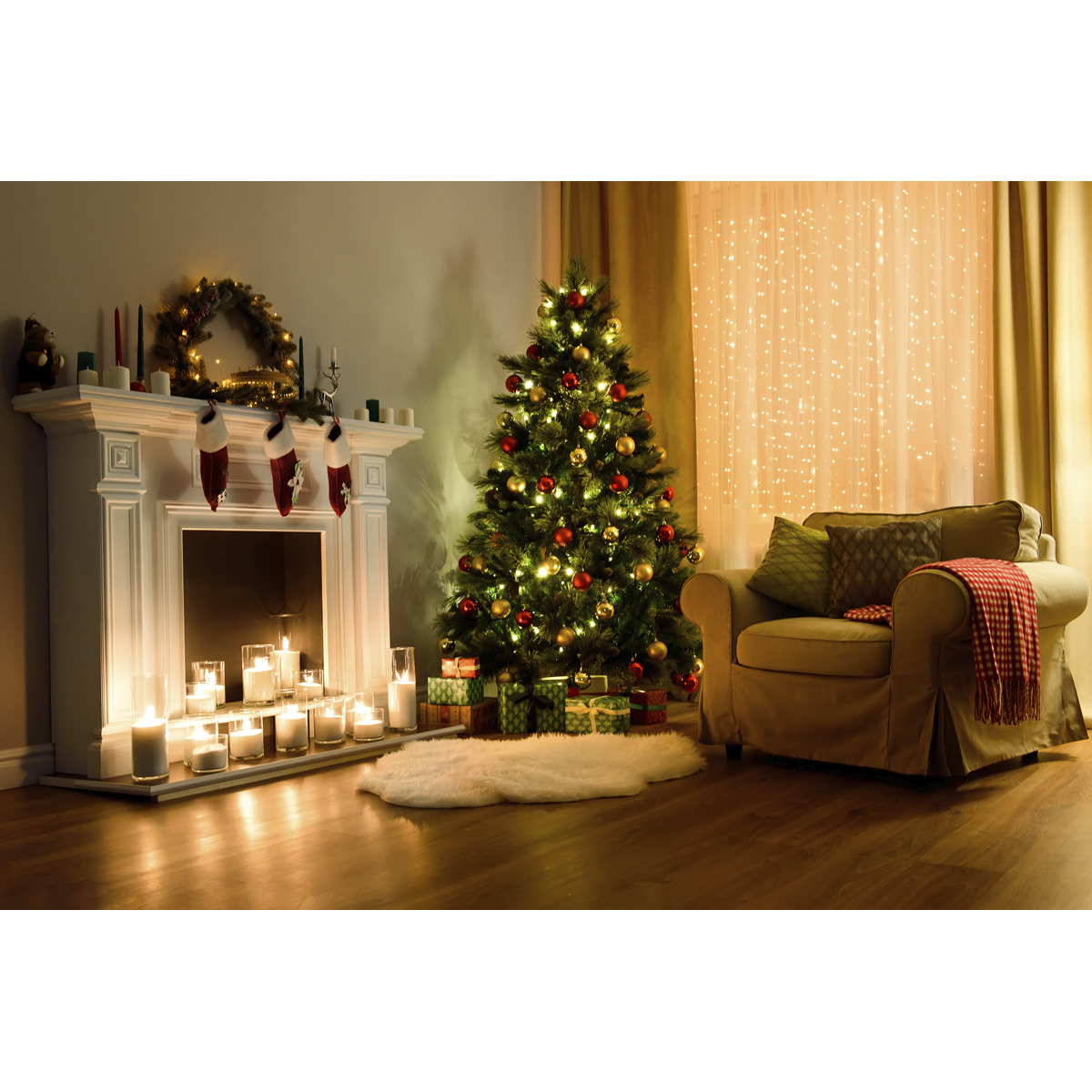 Dellonda DH46 Artificial Hinged Christmas Tree 7ft(210cm) - additional view 7