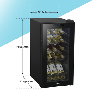 Baridi DH5 15 Bottle Wine Fridge with Digital Touch Screen Controls & LED Light - Black - additional view 16