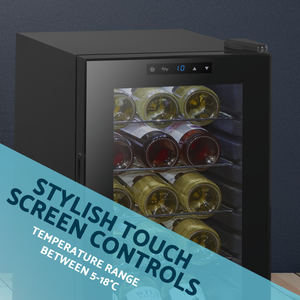 Baridi DH5 15 Bottle Wine Fridge with Digital Touch Screen Controls & LED Light - Black - additional view 15