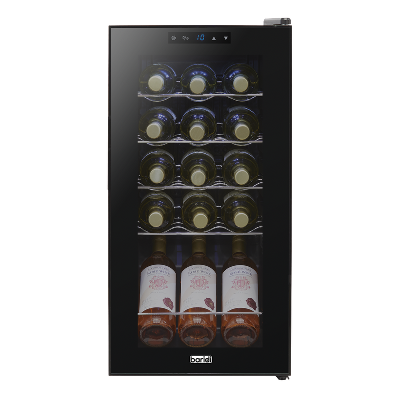 Baridi DH5 15 Bottle Wine Fridge with Digital Touch Screen Controls & LED Light - Black - additional view 11