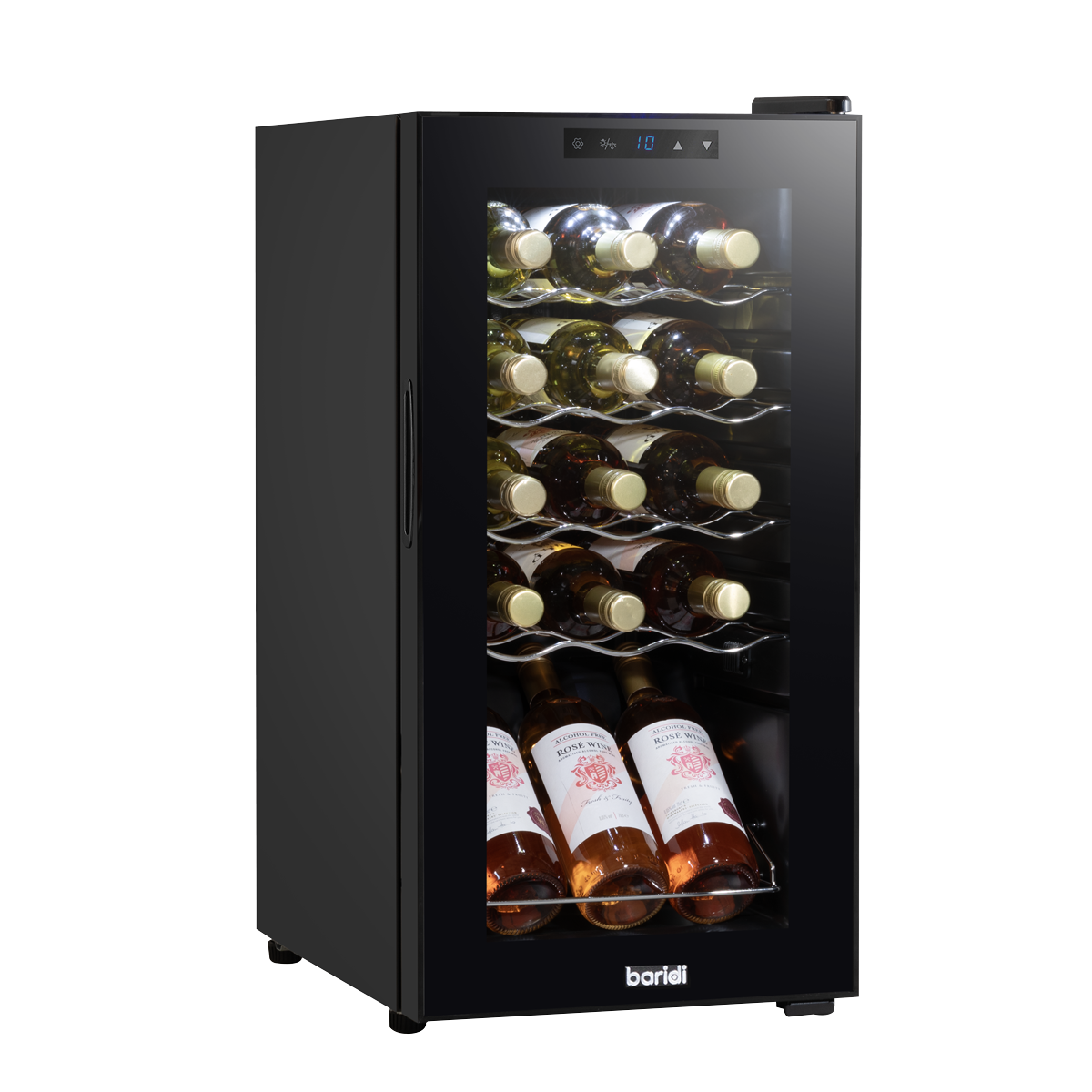 Baridi DH5 15 Bottle Wine Fridge with Digital Touch Screen Controls & LED Light - Black