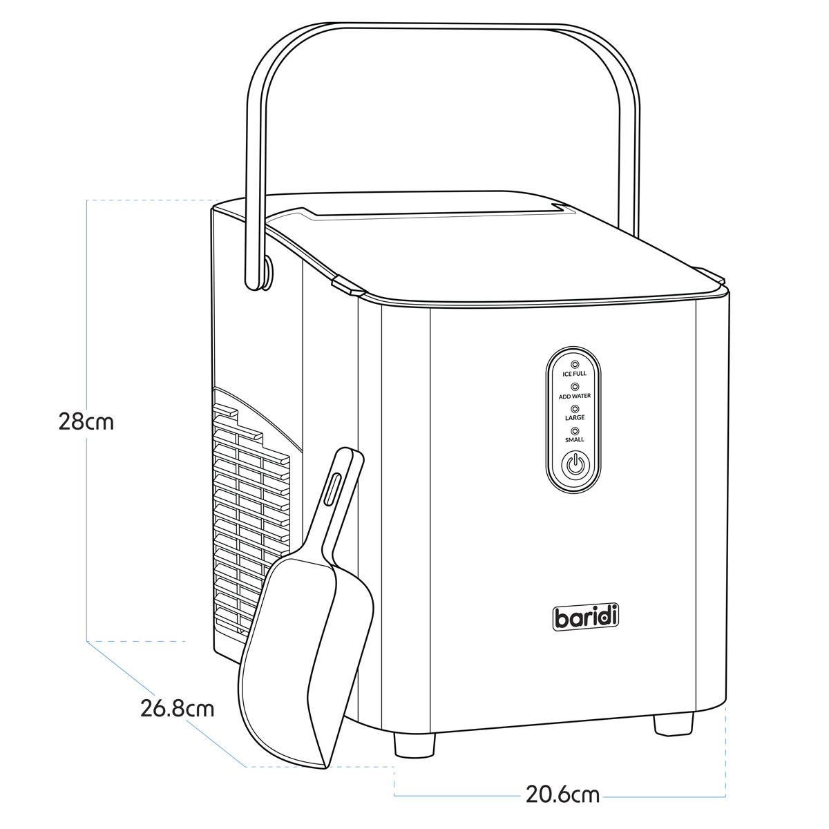 Baridi DH52 Ice Cube Maker with LED Display & 10 Minute Freeze - additional view 10