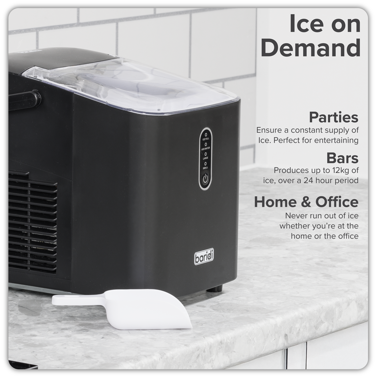 Baridi DH52 Ice Cube Maker with LED Display & 10 Minute Freeze - additional view 8
