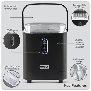 Baridi DH52 Ice Cube Maker with LED Display & 10 Minute Freeze - additional view 9