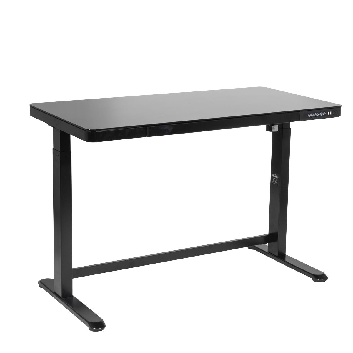 Dellonda DH53 Single Motor Ultra-Quiet Electric Desk with Control Panel, USB Port & Drawer - Black Desktop