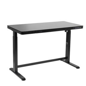 Dellonda DH53 Single Motor Ultra-Quiet Electric Desk with Control Panel, USB Port & Drawer - Black Desktop