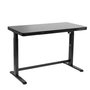 Dellonda DH53 Single Motor Ultra-Quiet Electric Desk with Control Panel, USB Port & Drawer - Black Desktop