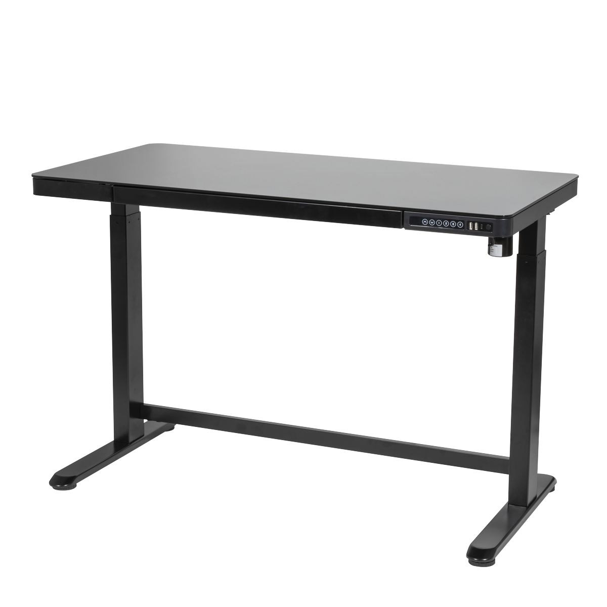 Dellonda DH53 Single Motor Ultra-Quiet Electric Desk with Control Panel, USB Port & Drawer - Black - additional view 2