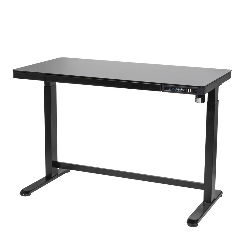 Dellonda DH53 Single Motor Ultra-Quiet Electric Desk with Control Panel, USB Port & Drawer - Black - additional view 2