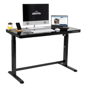 Dellonda DH53 Single Motor Ultra-Quiet Electric Desk with Control Panel, USB Port & Drawer - Black - additional view 5