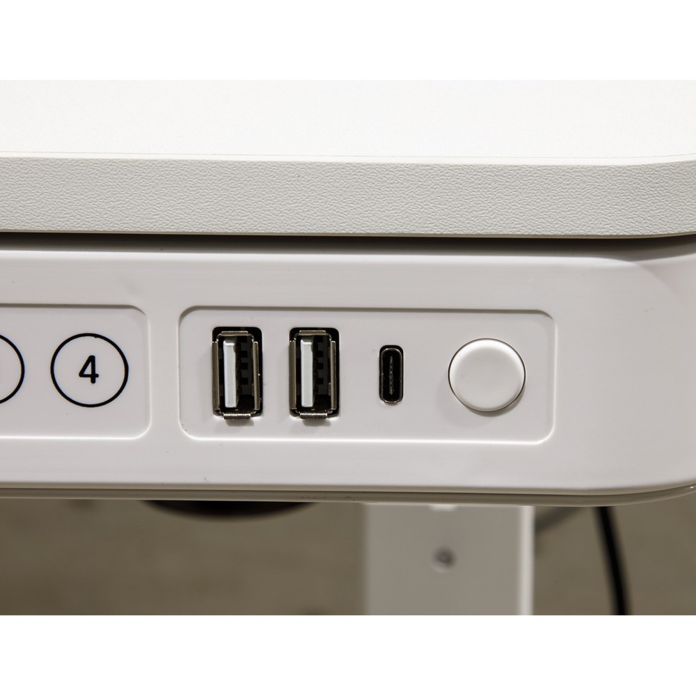 Dellonda DH54 Single Motor Ultra-Quiet Electric Desk with Control Panel, USB Port & Drawer - White - additional view 7