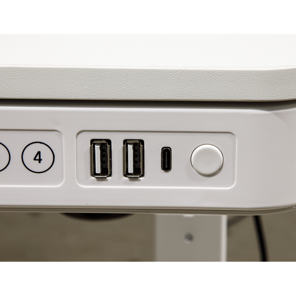 Dellonda DH54 Single Motor Ultra-Quiet Electric Desk with Control Panel, USB Port & Drawer - White - additional view 7