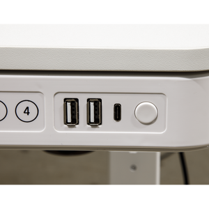 Dellonda DH54 Single Motor Ultra-Quiet Electric Desk with Control Panel, USB Port & Drawer - White - additional view 7