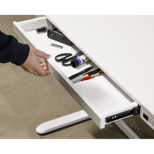 Dellonda DH54 Single Motor Ultra-Quiet Electric Desk with Control Panel, USB Port & Drawer - White - additional view 8