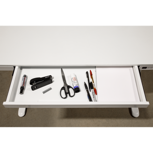 Dellonda DH54 Single Motor Ultra-Quiet Electric Desk with Control Panel, USB Port & Drawer - White - additional view 10