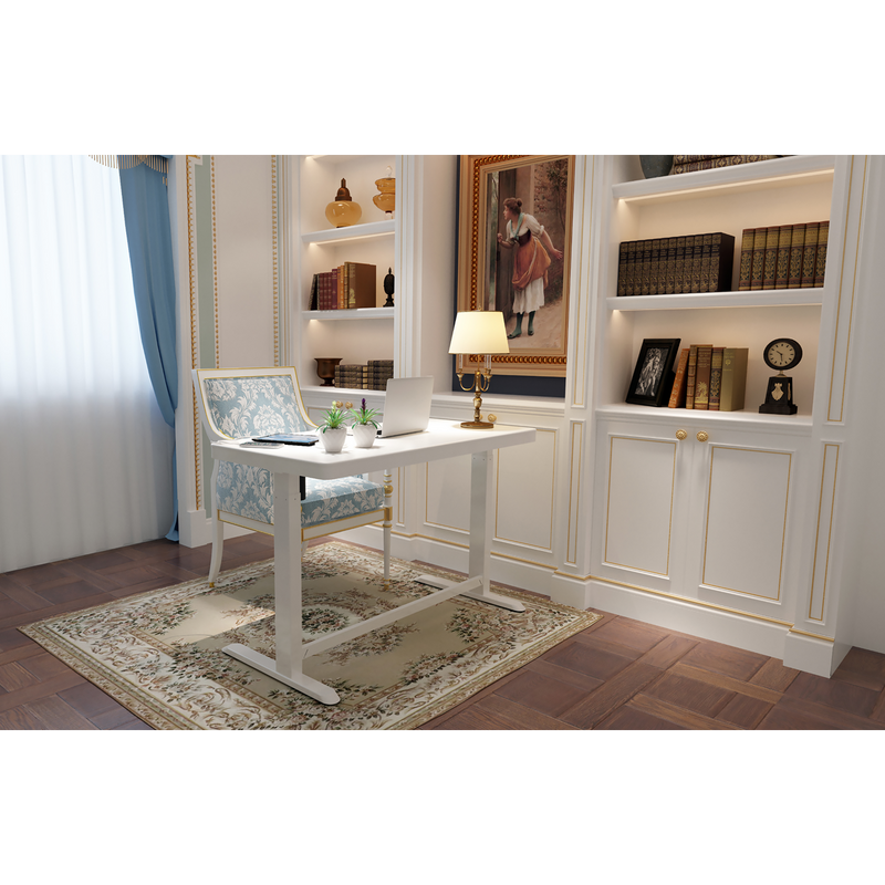 Dellonda DH54 Single Motor Ultra-Quiet Electric Desk with Control Panel, USB Port & Drawer - White - additional view 9