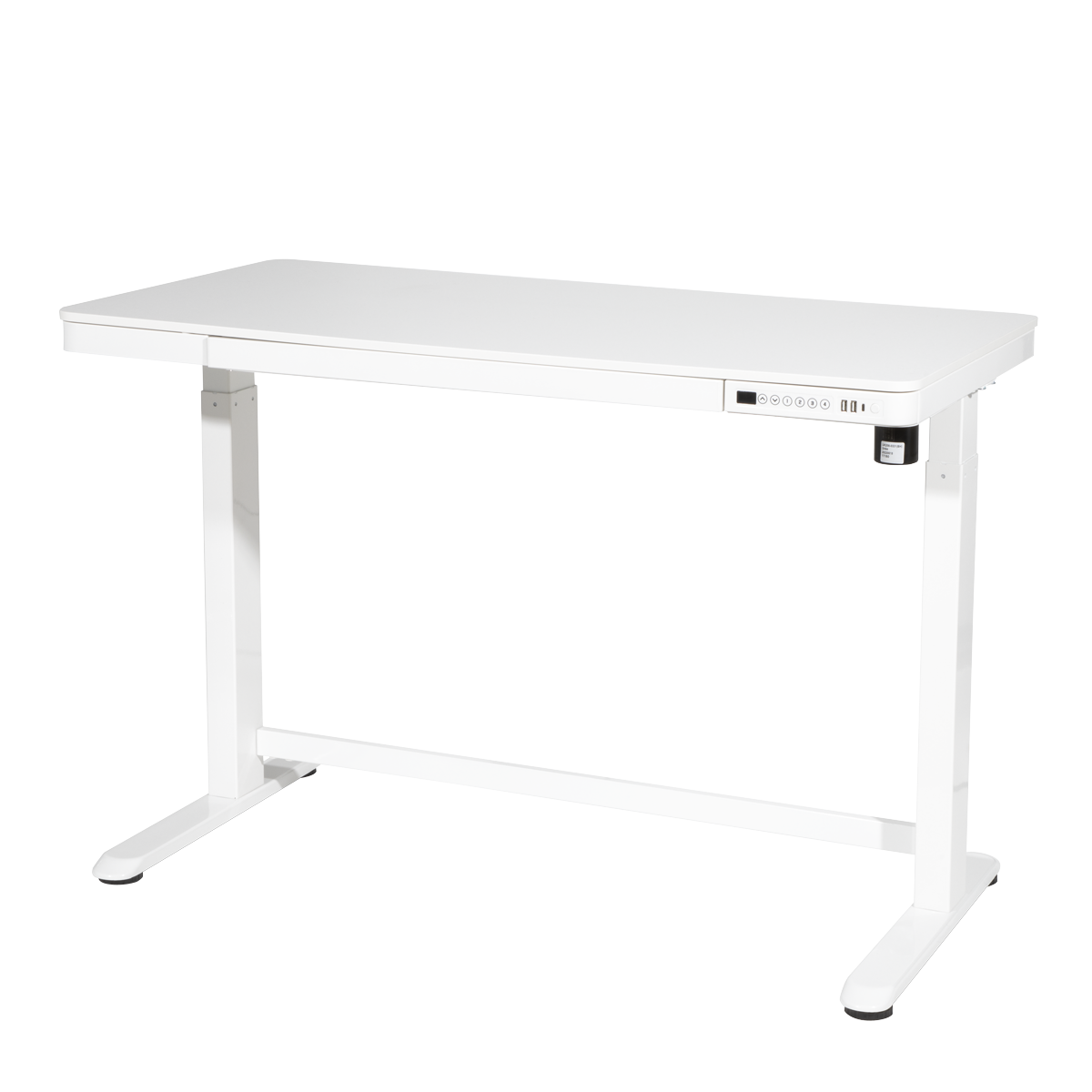 Dellonda DH54 Single Motor Ultra-Quiet Electric Desk with Control Panel, USB Port & Drawer - White - additional view 2