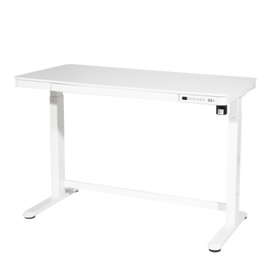Dellonda DH54 Single Motor Ultra-Quiet Electric Desk with Control Panel, USB Port & Drawer - White - additional view 2