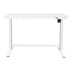 Dellonda DH54 Single Motor Ultra-Quiet Electric Desk with Control Panel, USB Port & Drawer - White - additional view 3
