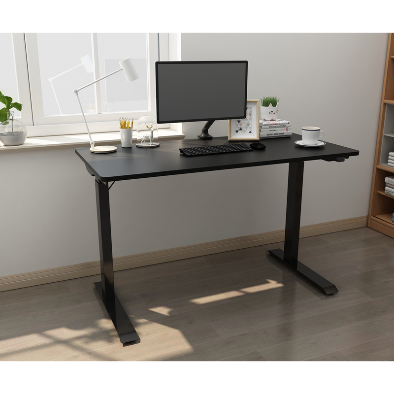 Dellonda DH55 Single Motor Ultra-Quiet Adjustable-Height Electric Sit/Stand Desk - Black Desktop - additional view 6