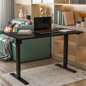 Dellonda DH55 Single Motor Ultra-Quiet Adjustable-Height Electric Sit/Stand Desk - Black Desktop - additional view 5