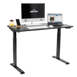 Dellonda DH55 Single Motor Ultra-Quiet Adjustable-Height Electric Sit/Stand Desk - Black Desktop - additional view 8