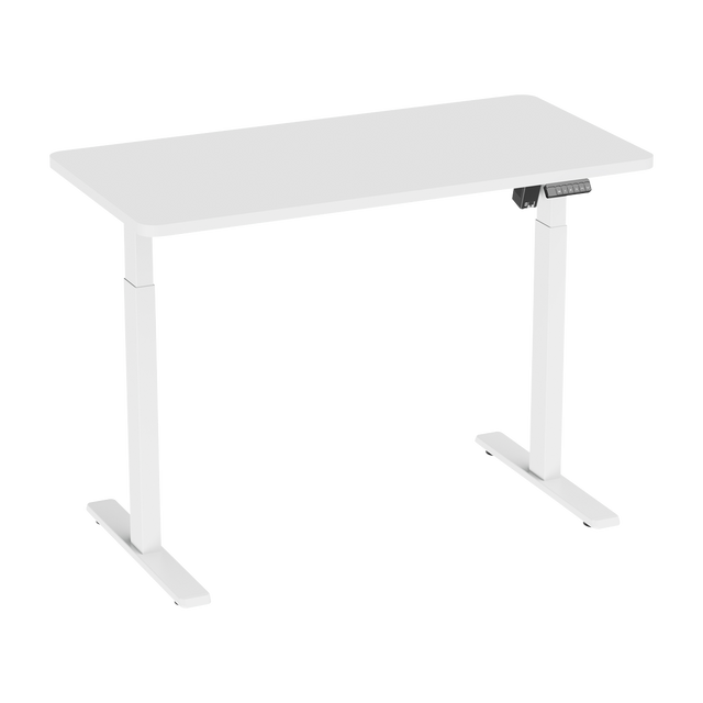 Dellonda DH56 Single Motor Ultra-Quiet Adjustable-Height Electric Sit/Stand Desk - White Desktop