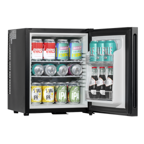 Baridi DH57 Mini Drinks & Wine Fridge with Wire Shelves, LED Light & Security Lock 25L - Black
