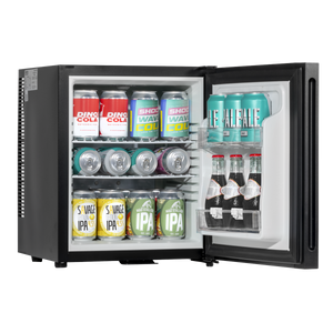 Baridi DH57 Mini Drinks & Wine Fridge with Wire Shelves, LED Light & Security Lock 25L - Black