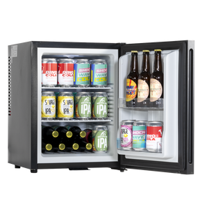 Baridi DH58 Mini Drinks & Wine Fridge with Wire Shelves, LED Light & Security Lock 35L - Black