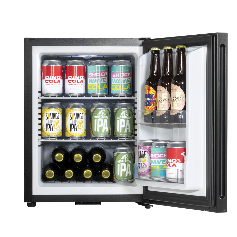 Baridi DH58 Mini Drinks & Wine Fridge with Wire Shelves, LED Light & Security Lock 35L - Black - additional view 4