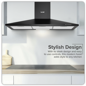 Baridi DH59 Cooker Hood, Chimney Style with Carbon Filters 90cm - Black - additional view 15