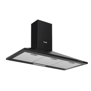 Baridi DH59 Cooker Hood, Chimney Style with Carbon Filters 90cm - Black