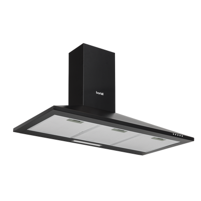 Baridi DH59 Cooker Hood, Chimney Style with Carbon Filters 90cm - Black