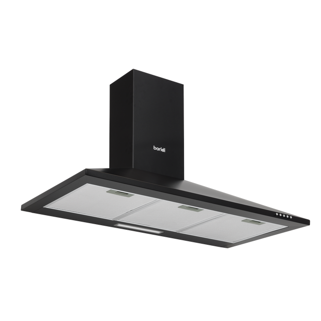 Baridi DH59 Cooker Hood, Chimney Style with Carbon Filters 90cm - Black