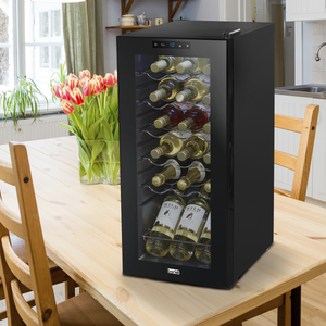 Baridi DH6 18 Bottle Wine Fridge with Digital Touch Screen Controls & LED Light - Black - additional view 6