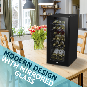 Baridi DH6 18 Bottle Wine Fridge with Digital Touch Screen Controls & LED Light - Black - additional view 7