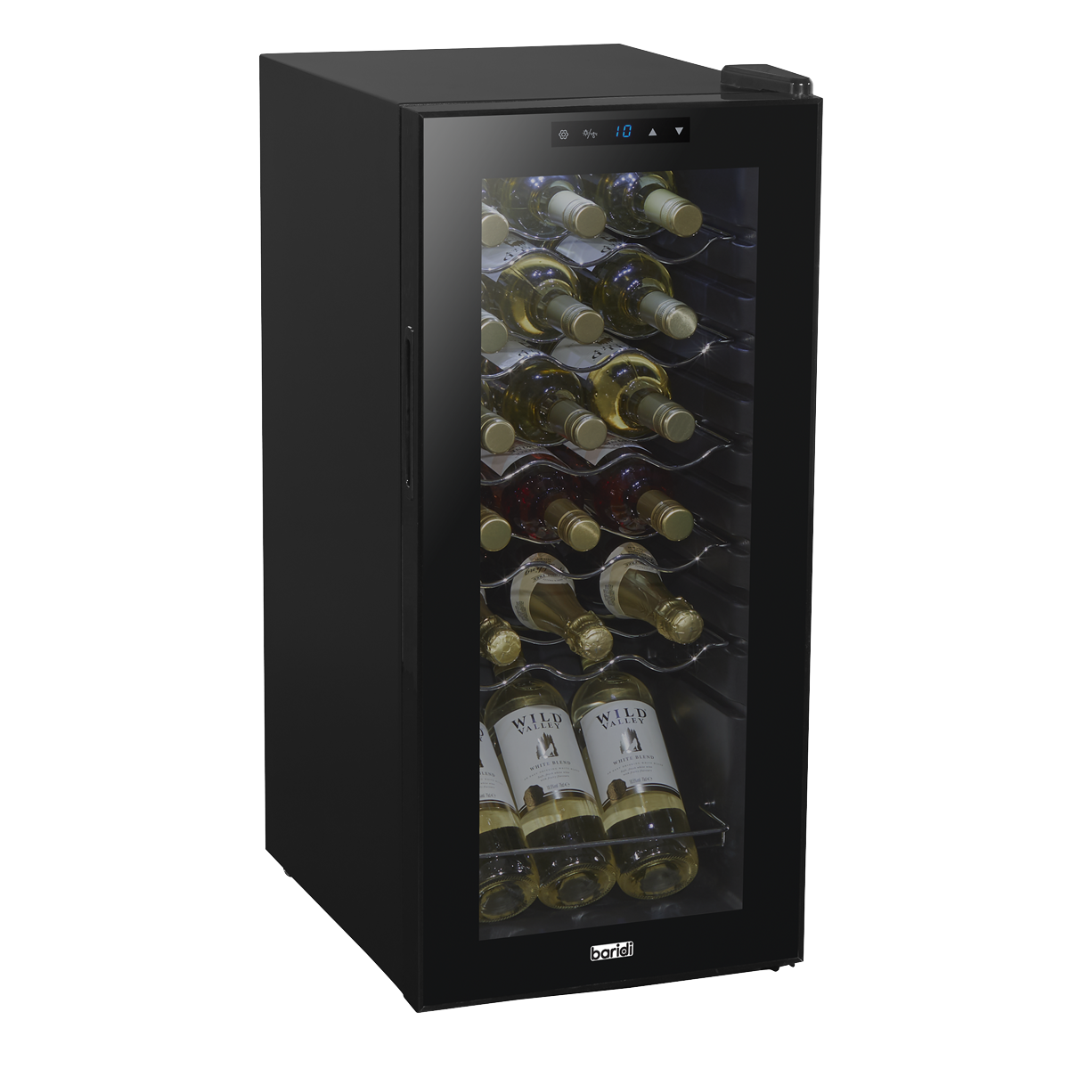 Baridi DH6 18 Bottle Wine Fridge with Digital Touch Screen Controls & LED Light - Black - additional view 5