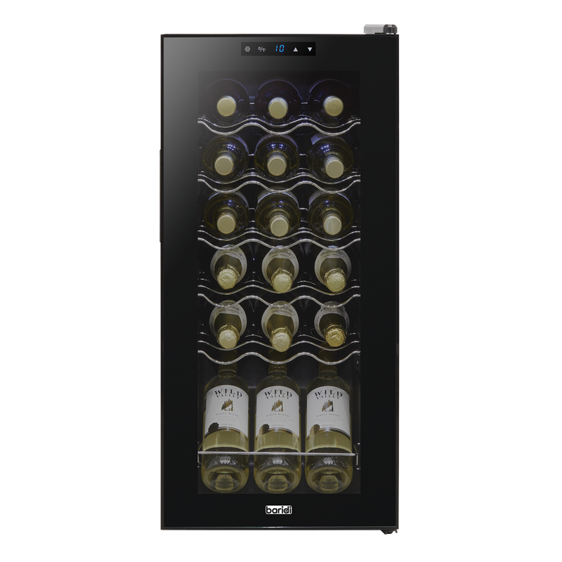 Baridi DH6 18 Bottle Wine Fridge with Digital Touch Screen Controls & LED Light - Black - additional view 14