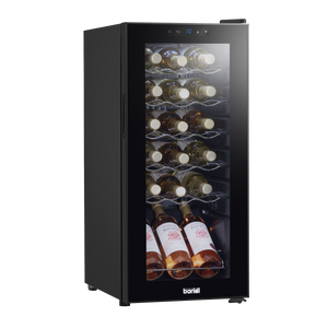 Baridi DH6 18 Bottle Wine Fridge with Digital Touch Screen Controls & LED Light - Black