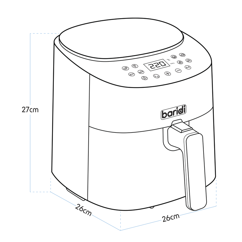 Baridi DH60 Single Zone Air Fryer with 8 Preset Functions 3.5L Capacity - additional view 12