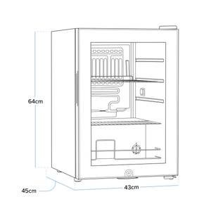 Baridi DH62 Beer & Drinks Fridge with Wire Shelves, LED Light & Security Lock 60L - Black - additional view 4
