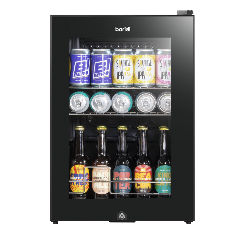 Baridi DH62 Beer & Drinks Fridge with Wire Shelves, LED Light & Security Lock 60L - Black - additional view 5